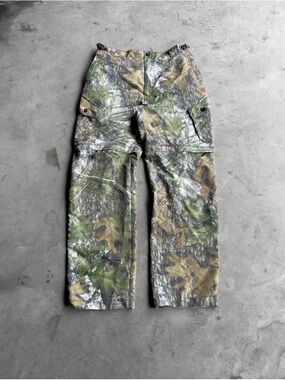 Y2K 2000s Mossy Oak Convertible Camo Cargo Pants - L